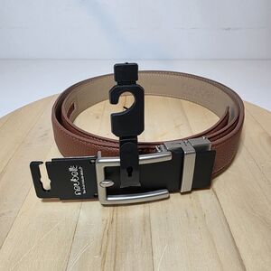 Nexbelt Neubelt Vegan Leather Golf Ratchet Belt - Pebble Grain Cognac NWT